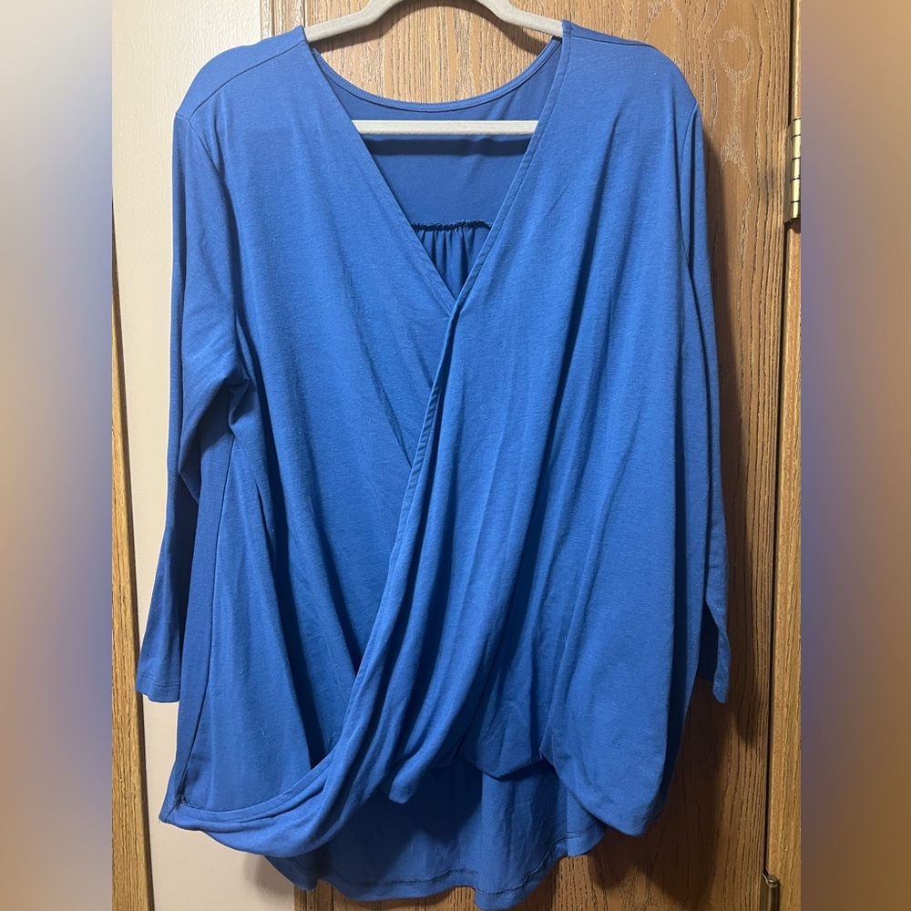 Blue Wrap Top